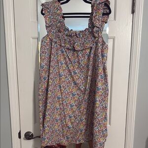 Pink and Blue Sleeveless Scoop Neck Sundress